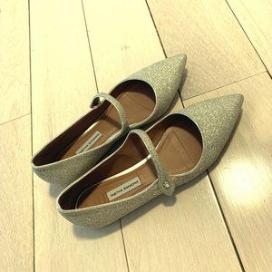 Tabitha Simmons Hermione flats - champagne glitter